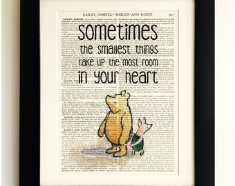 Decoration Interieure Winnie L Ourson Citation Vintage Dictionnaire Imprime Photo Wall Art Antique Maison