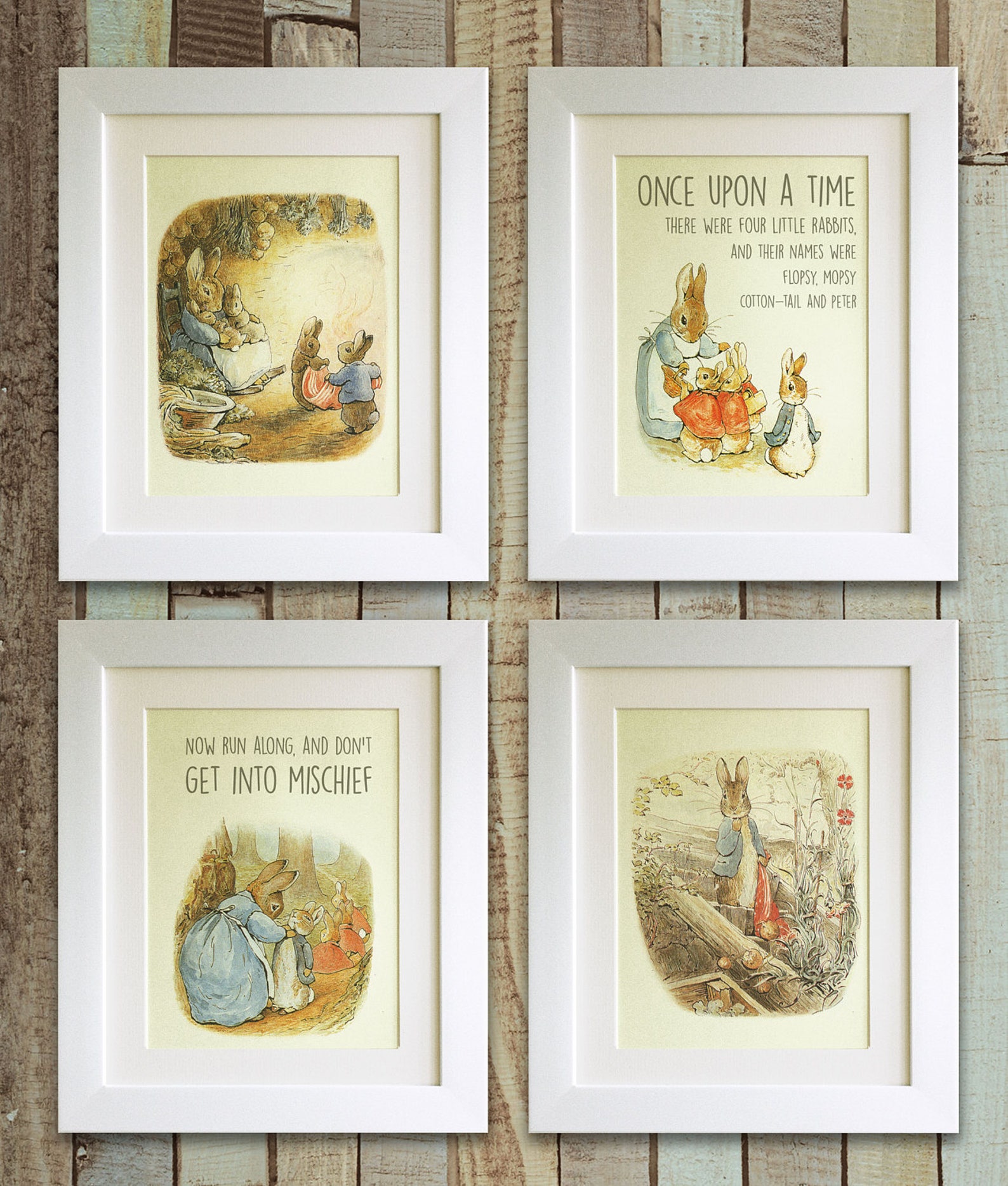 SET OF 4 Peter Rabbit Quote Prints UNFRAMED Birth Etsy UK