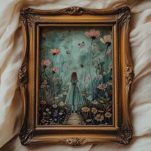 Dark Aesthetic Alice in Wonderland wall art print, A4, *UNFRAMED* Wall art image 1