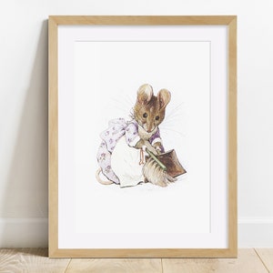 Beatrix Potter print, Hunca Munca Mouse, Unframed print, Bedroom, Nursery, Baby Shower