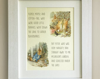 BEATRIX POTTER Peter Rabbit Quote Print, New Baby/Birth, Nursery Picture, *UNFRAMED* Lovely Birth/Christening Gift, 10"x8"