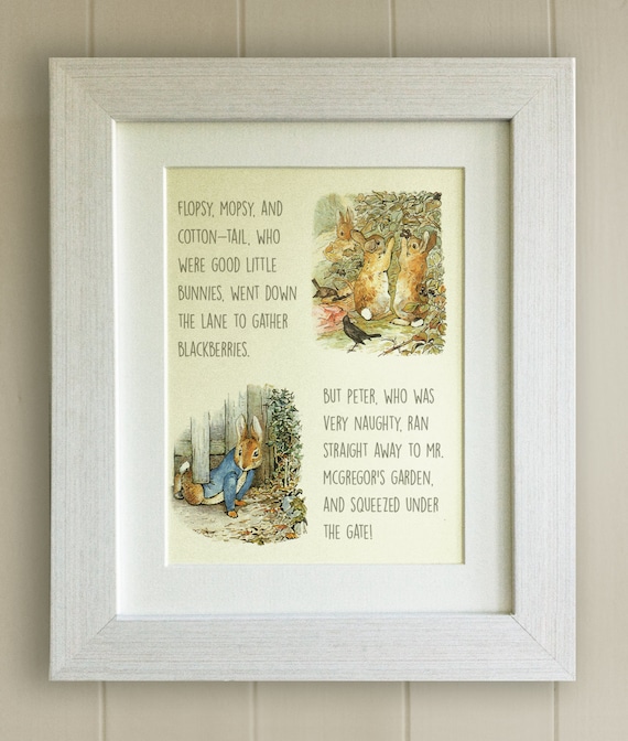 ART PRINT Peter Rabbit Quote Home Decor Gift Nursery Beatrix Potter Wall Art