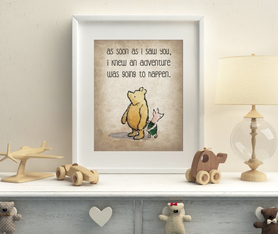 Picture A4 Black /& White Monotone Gift Unframed Winnie the Pooh Quote Print