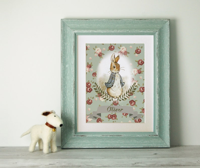 PERSONALISED Peter Rabbit Print New Baby/birth Nursery Etsy