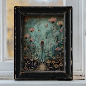 Dark Aesthetic Alice in Wonderland wall art print, A4, *UNFRAMED* Wall art image 2