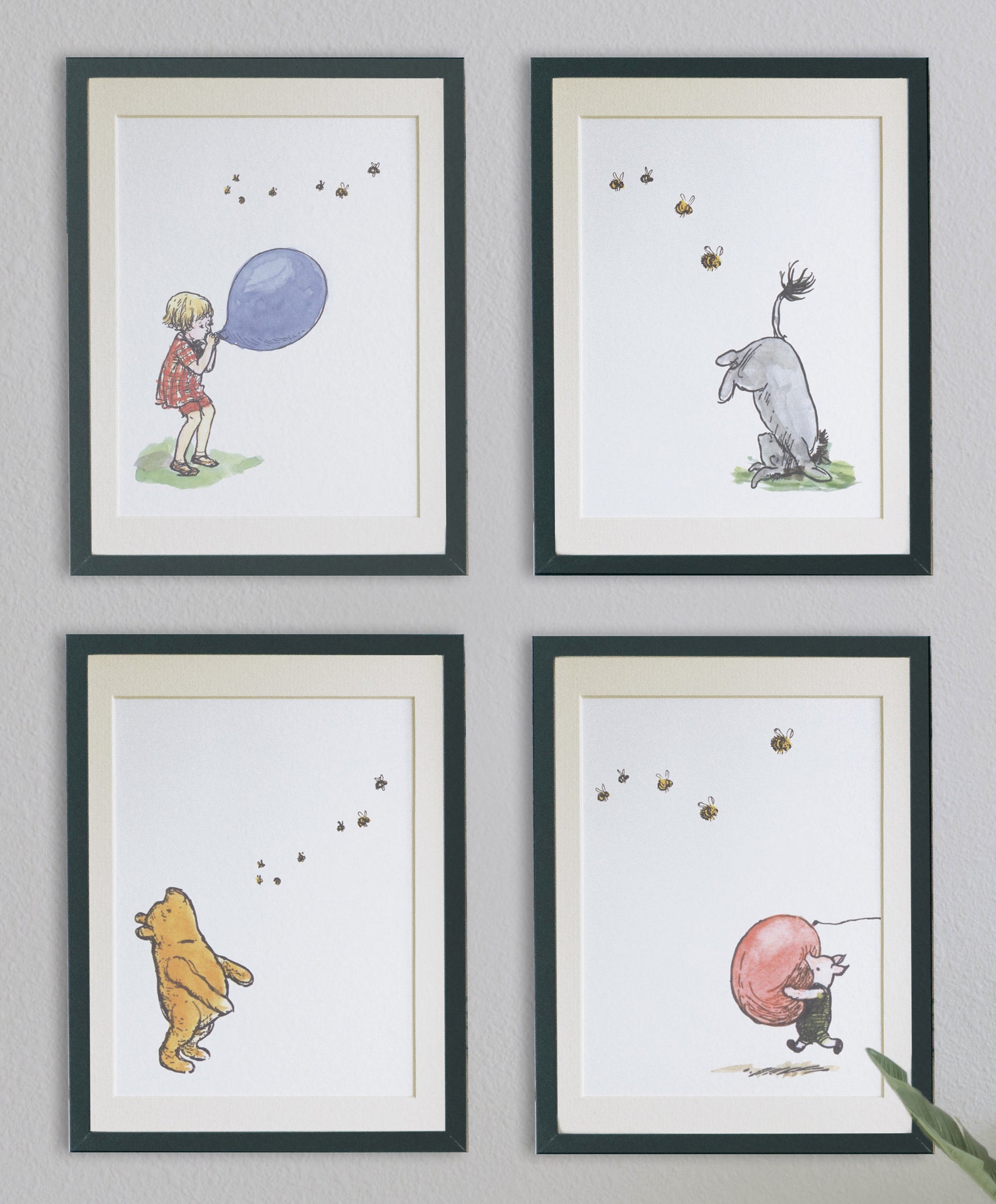 SET OF 4 Winnie the Pooh Prints 10x8 Birth Etsy