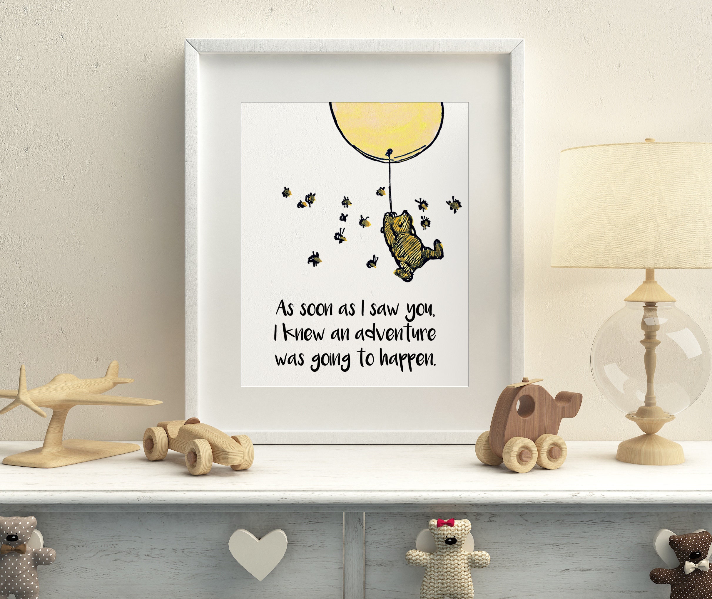 Winnie the Pooh QUOTE PRINT Birth Christening Nursery Etsy UK