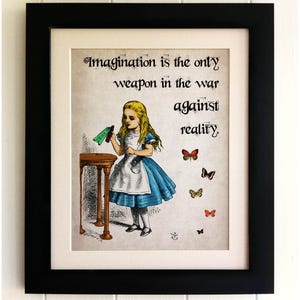 Set of 6 Alice in Wonderland Vintage Style Quote Prints, Shabby Chic ...