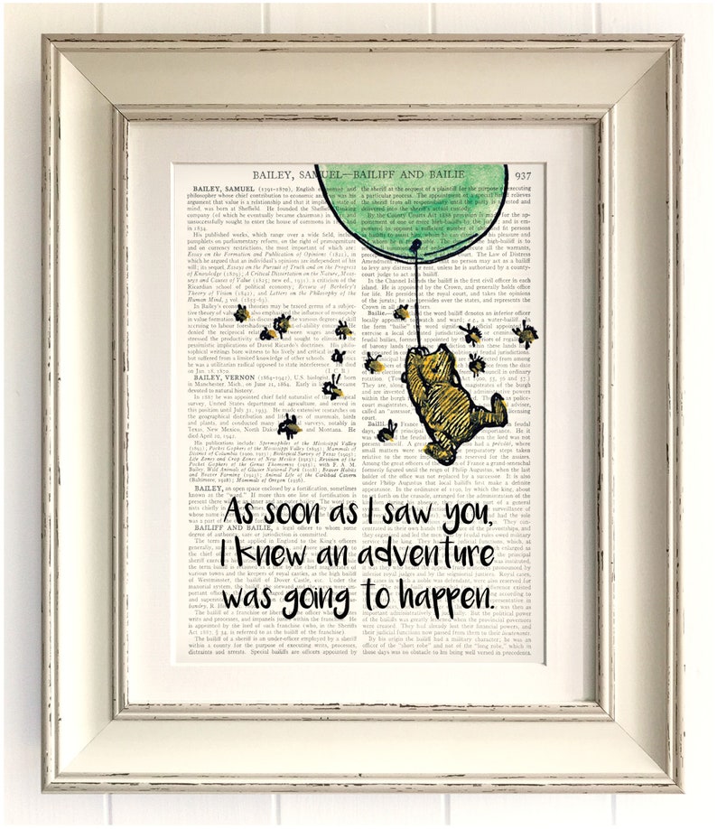 When I Saw You Quote Wall Art Old Antique Dictionary page Art Print