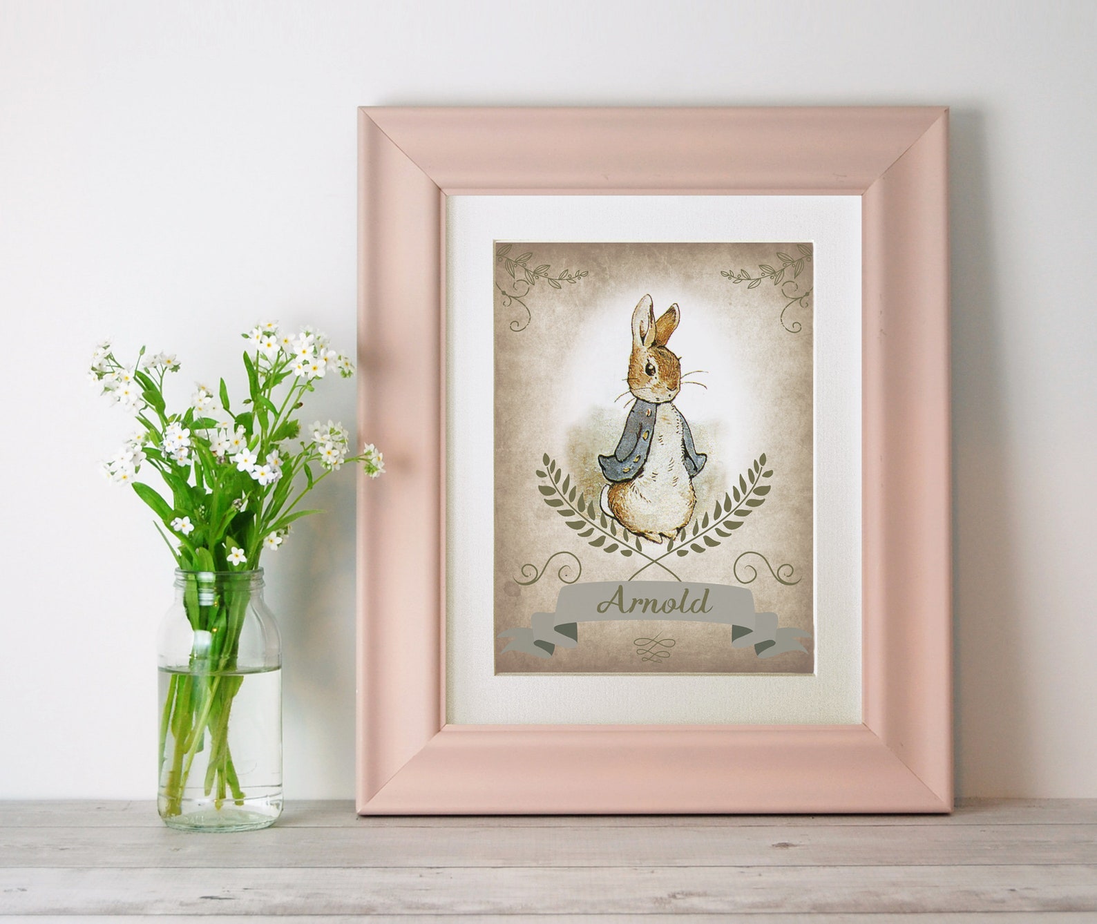 PERSONALISED Peter Rabbit Print New Baby/birth Nursery Etsy