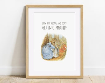 Beatrix Potter print, Peter Rabbit, Unframed print, Dormitorio, Nursery, Baby Shower