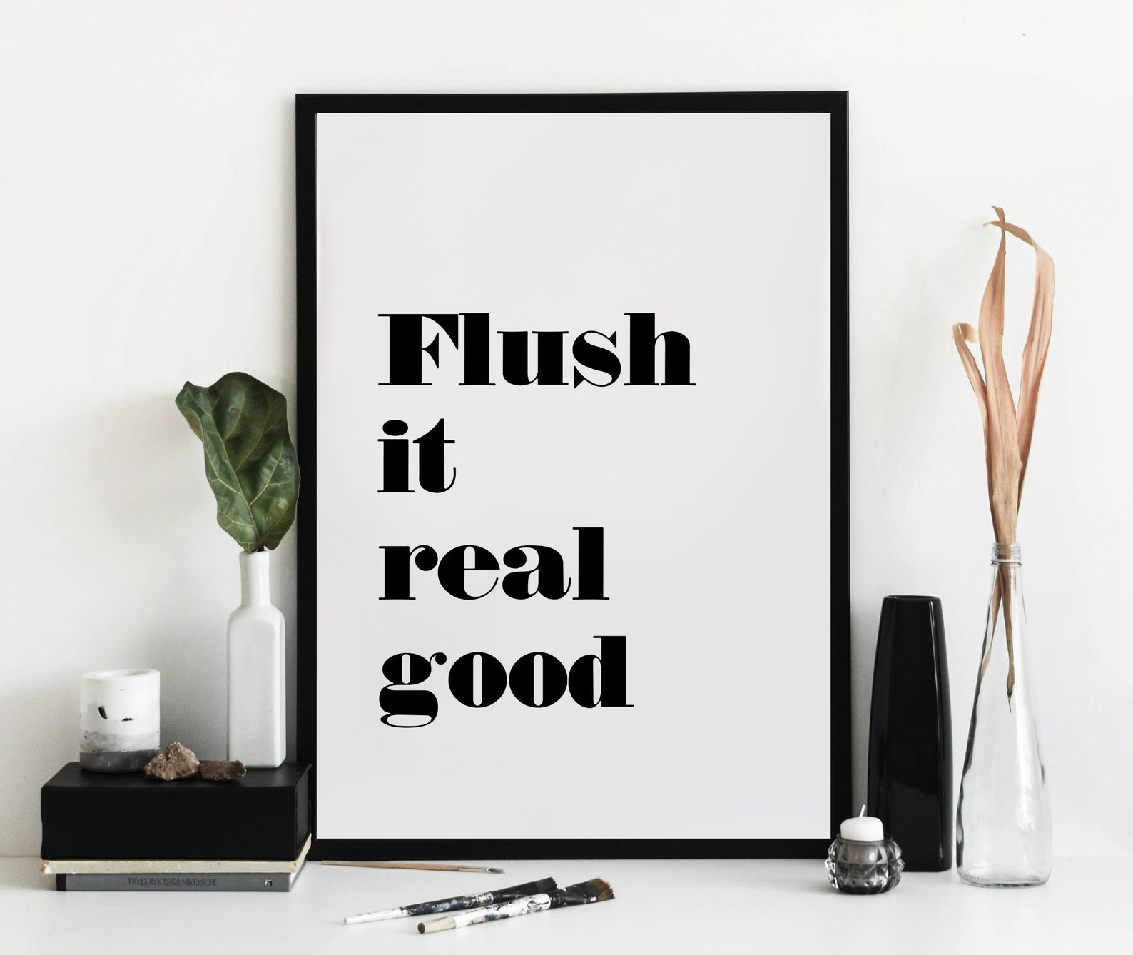 Bathroom Quote Print Black and White Monochrome A4 - Etsy