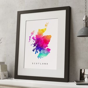 Aquarell SCOTLAND Regenbogen Karte Druck, * UNFRAMED *, A4 moderne Wandkunst