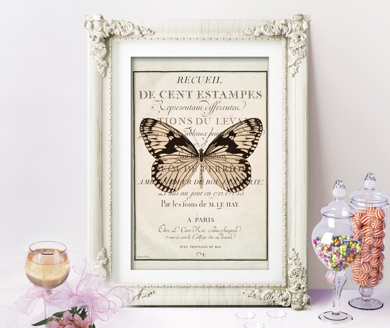 Vintage Style Butterfly Print Book Page A4 Fabulous Vintage - Etsy