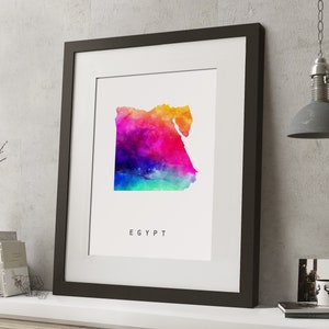 Acuarela EGYPT Rainbow Map Print, *UNFRAMED*, A4 Modern Wall Art