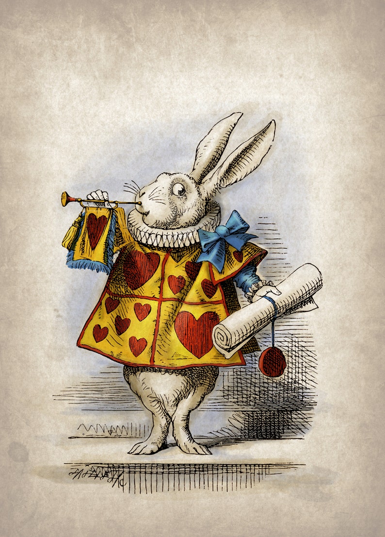 SET OF 4 Alice in Wonderland Vintage Style Prints, 5x7 UNFRAMED Fab Picture Gift image 5