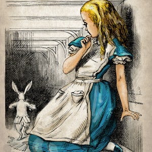 SET OF 4 Alice in Wonderland Vintage Style Prints, 5x7 UNFRAMED Fab Picture Gift image 3