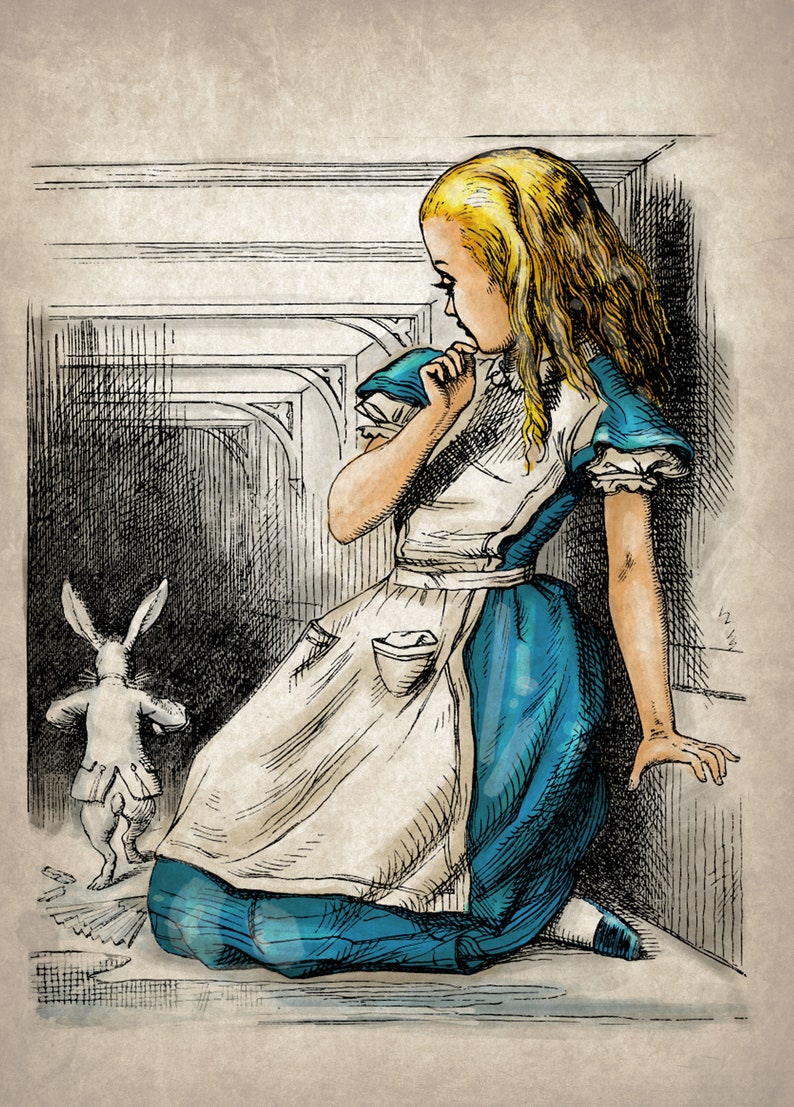 SET OF 4 Alice in Wonderland Vintage Style Prints, 5x7 UNFRAMED Fab Picture Gift image 3