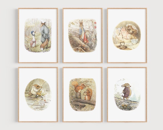  Girls Nursery Art Prints - Baby Girl Decor, Beatrix Potter  Illustrations, Set of 4 - Unframed : Handmade Products
