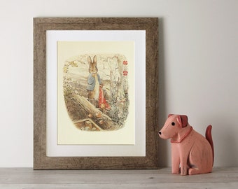 BEATRIX POTTER Print, New Baby/Birth, Nursery Picture Gift, *UNFRAMED* Lovely Birth or Christening Gift, 10"x8", Peter Rabbit