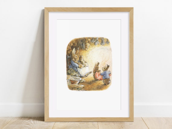 Beatrix Potter print, Peter Rabbit, Unframed print, Bedroom, Nursery, Baby  Shower