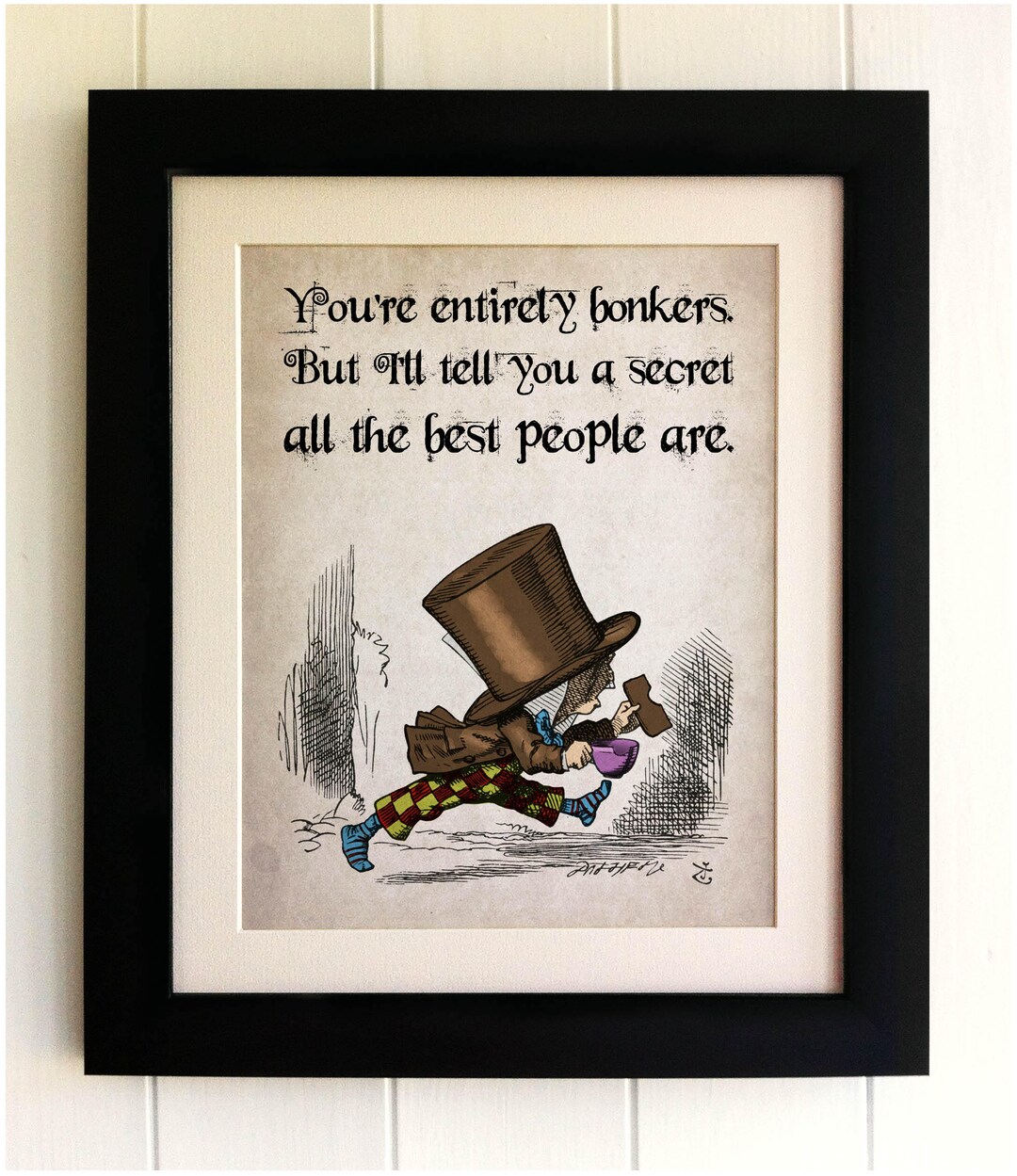 Alice in Wonderland Vintage Style Quote Print, UNFRAMED Shabby Chic ...