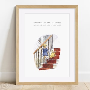 Winnie der Pooh Zitat Druck, manchmal die kleinsten Dinge, Schlafzimmer, Kindergarten, Baby-Dusche