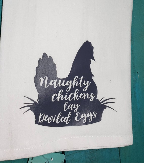 Naughty Chickens Lay Deviled Eggs Funny Towel Gift Idea Etsy
