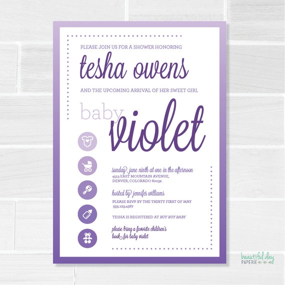 baby shower invitation with baby name