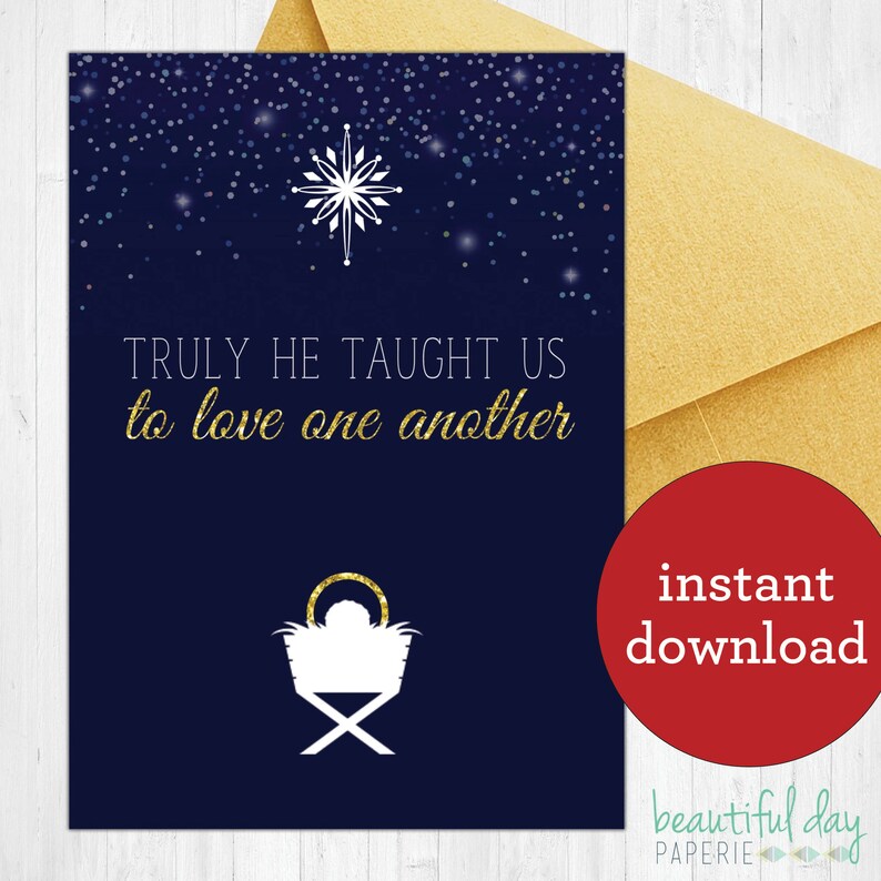 Catholic and Christian Christmas Card Song Lyrics Printable - Etsy