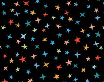 108" Stargazer Black Rainbow - Micheal Miller Wide Quilting back Cotton Fabric