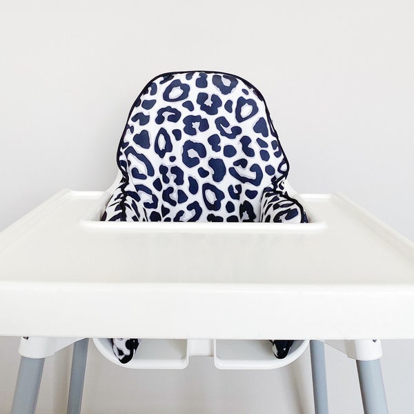 Wipeable Cushion Cover for IKEA Antilop Highchair - Leopard Print, 100% Polyester, Washable - Animal print