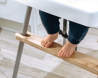 Reposapiés para trona IKEA - Madera de bambú / Reposapiés de madera ajustable para la trona IKEA Antilop