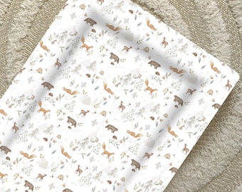 Woodland Animals Baby Changing Mat // Unisex Flat Changing Pad // Forest Changing Mat // Deer, hedgehog, fox and Bear Print