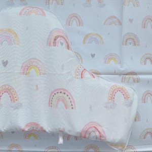 Rainbow splash mat, large waterproof baby floor mat, wipeable highchair weaning mat, non-slip play mat for messy meals and crafts image 5