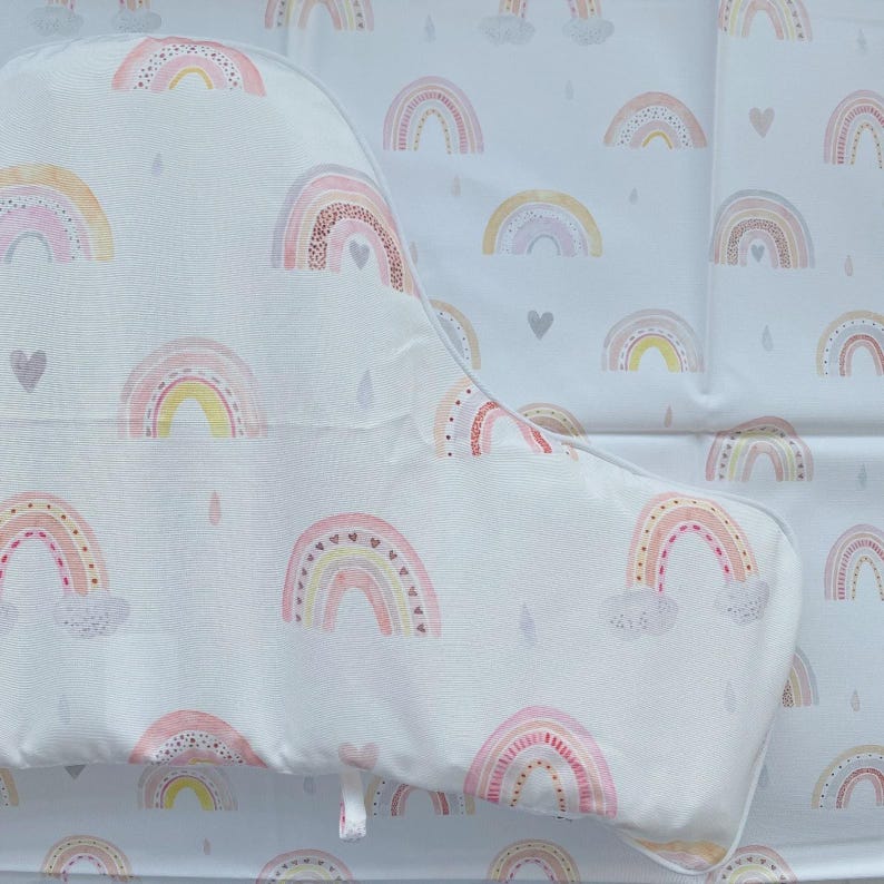 Rainbow splash mat, large waterproof baby floor mat, wipeable highchair weaning mat, non-slip play mat for messy meals and crafts image 5