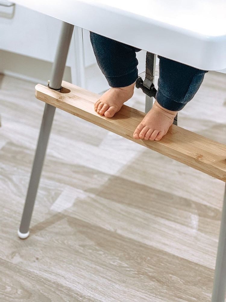  High Chair Footrest Compatible with IKEA Antilop - Bamboo  Wooden Footrest High Chair Accessories, Smoothed Edges, Adjustable Height  and Non Slip Metal Clamps : Office Products