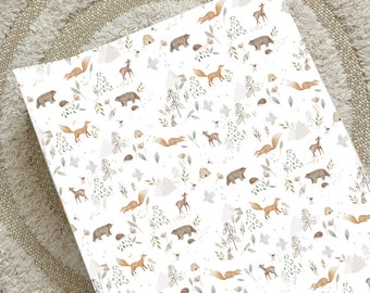 Woodland Wedge Changing Mat | Forest Animals Baby Changing Mat | Anti-Roll Changing Mat with Foxes, Bears & Hedgehogs