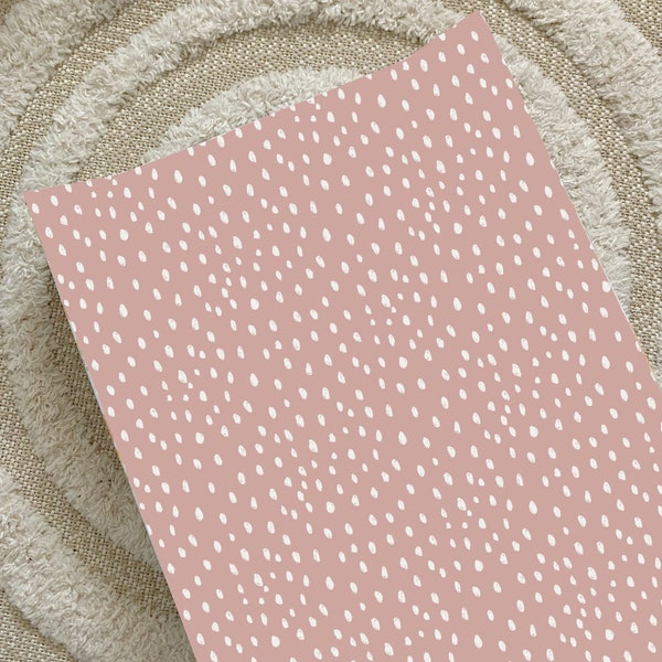 Pink Spotty Print - Wedge Changing Mat, Wipeable Anti-roll Changing Mat. Dusky Spotty Pink Girl Nursery Theme Changing Mat