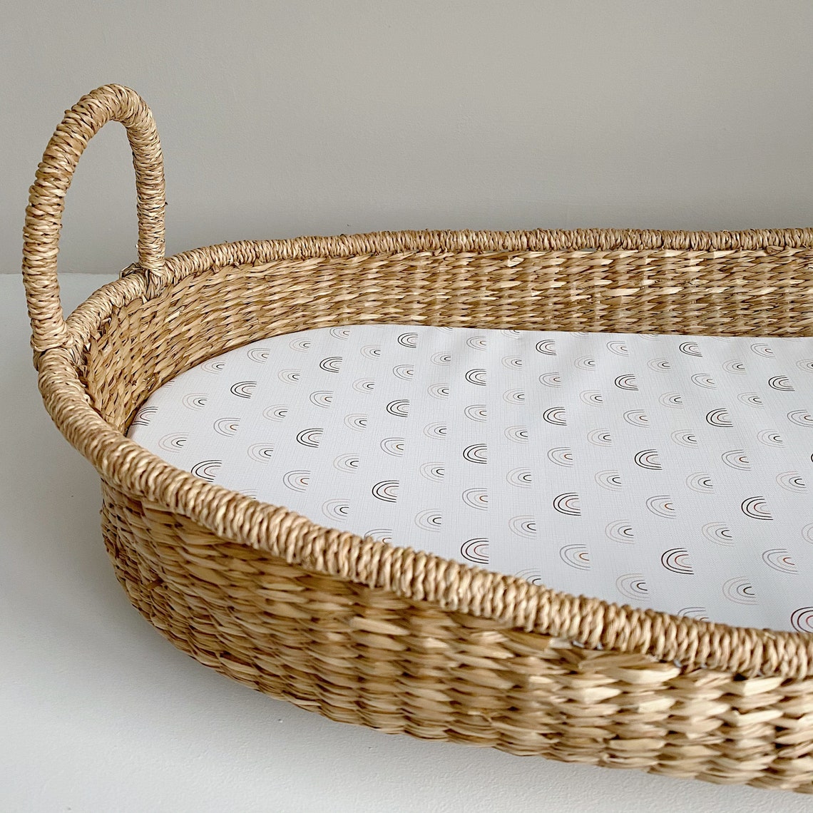 Waterproof and Wipeable Baby Changing Basket Mat // Boho Etsy