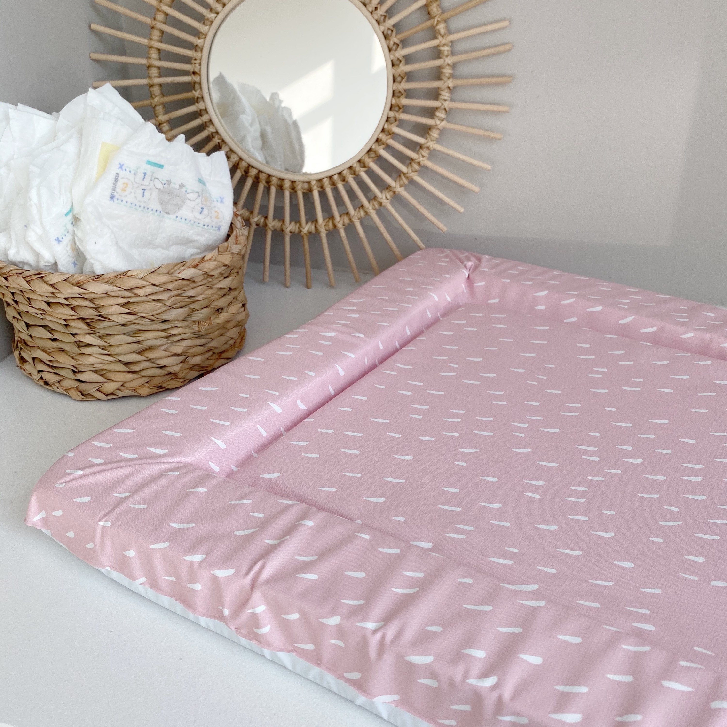 Pink baby changing mat // flat changing pad // baby girl Etsy
