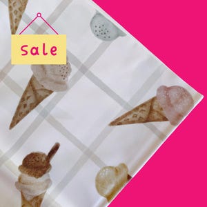 Large Baby Splash Mat Ice Cream Design // Messy Mat Underneath Highchair // Icecream Parlour Print