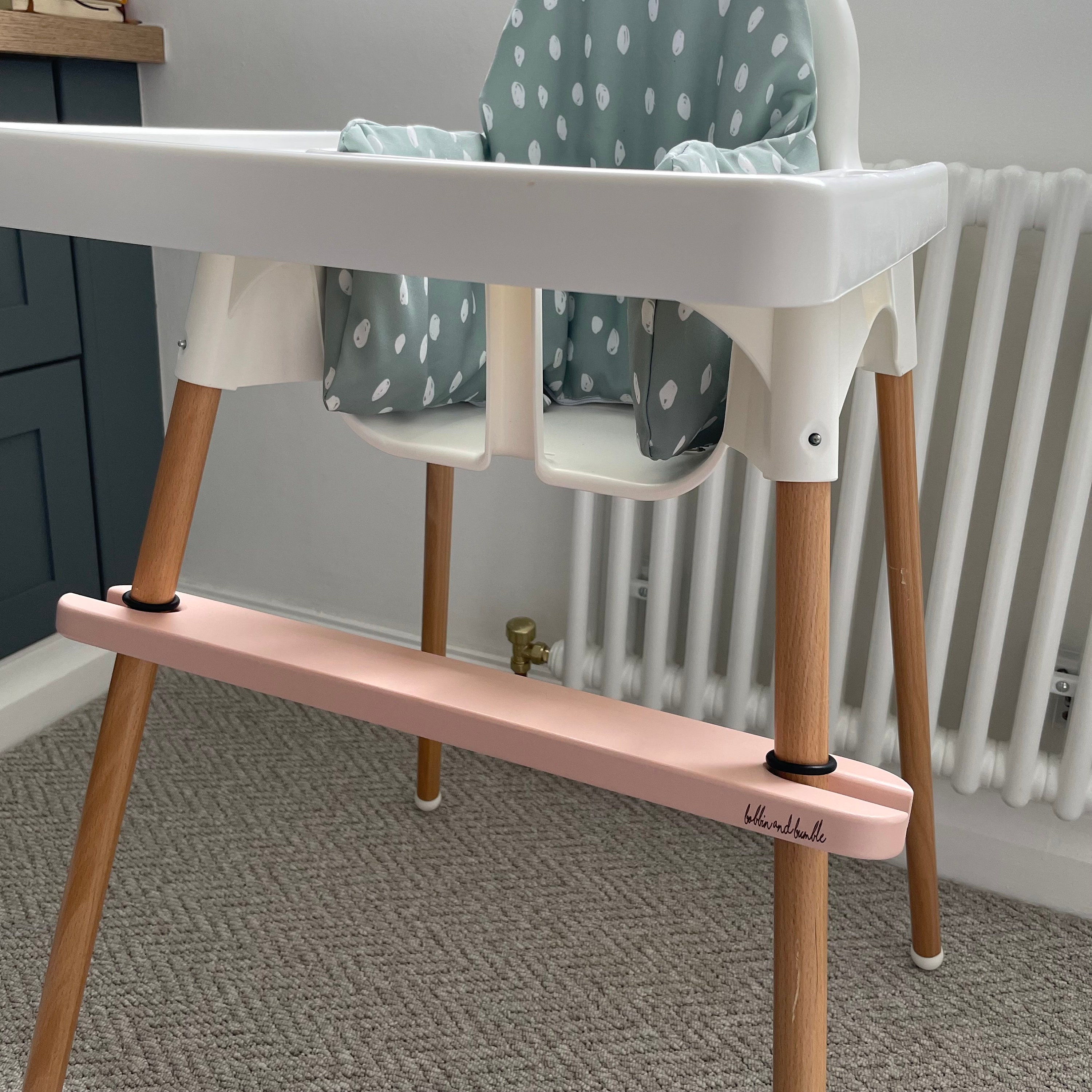 IKEA Highchair Footrest Pink Wood, Adjustable Pink Wooden Foot
