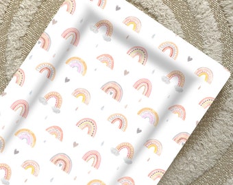 Rainbow baby changing mat // flat changing pad // baby girl changing mat // Rainbow Print