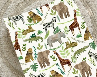 Safari Animals Wedge Changing Mat, Waterproof Nursery Decor