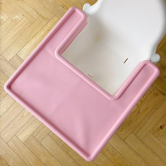 Pink IKEA Highchair Silicone Placemat Full Wrap Tray Cover Wipeable Ikea Antilop High Chair Mat With Nonslip Bubblegum Pink Etsy UK