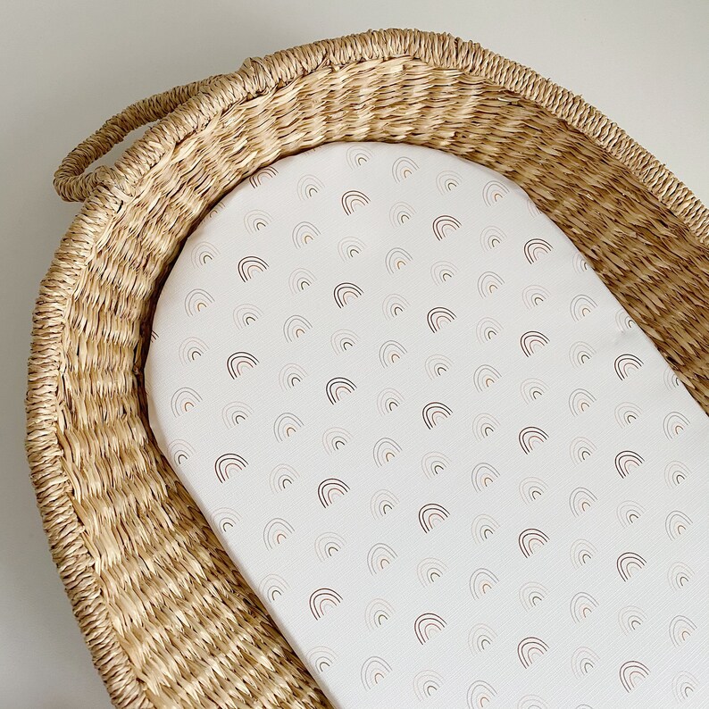 Waterproof and Wipeable Baby Changing Basket Mat // Boho Etsy