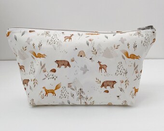 Woodland Animals Nappy Wallet, Baby Changing Bag, Lined Pouch