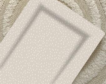 Greige Dash Baby Changing Mat, Waterproof Wipeable Pad, Scandi Nursery Decor