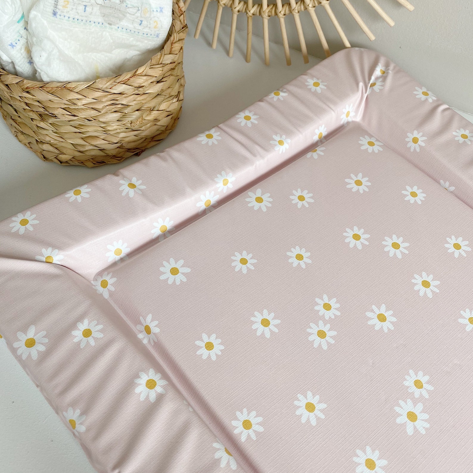 Pink Daisy Baby Changing Mat Baby Girl Flat Changing Pad Etsy Hong Kong